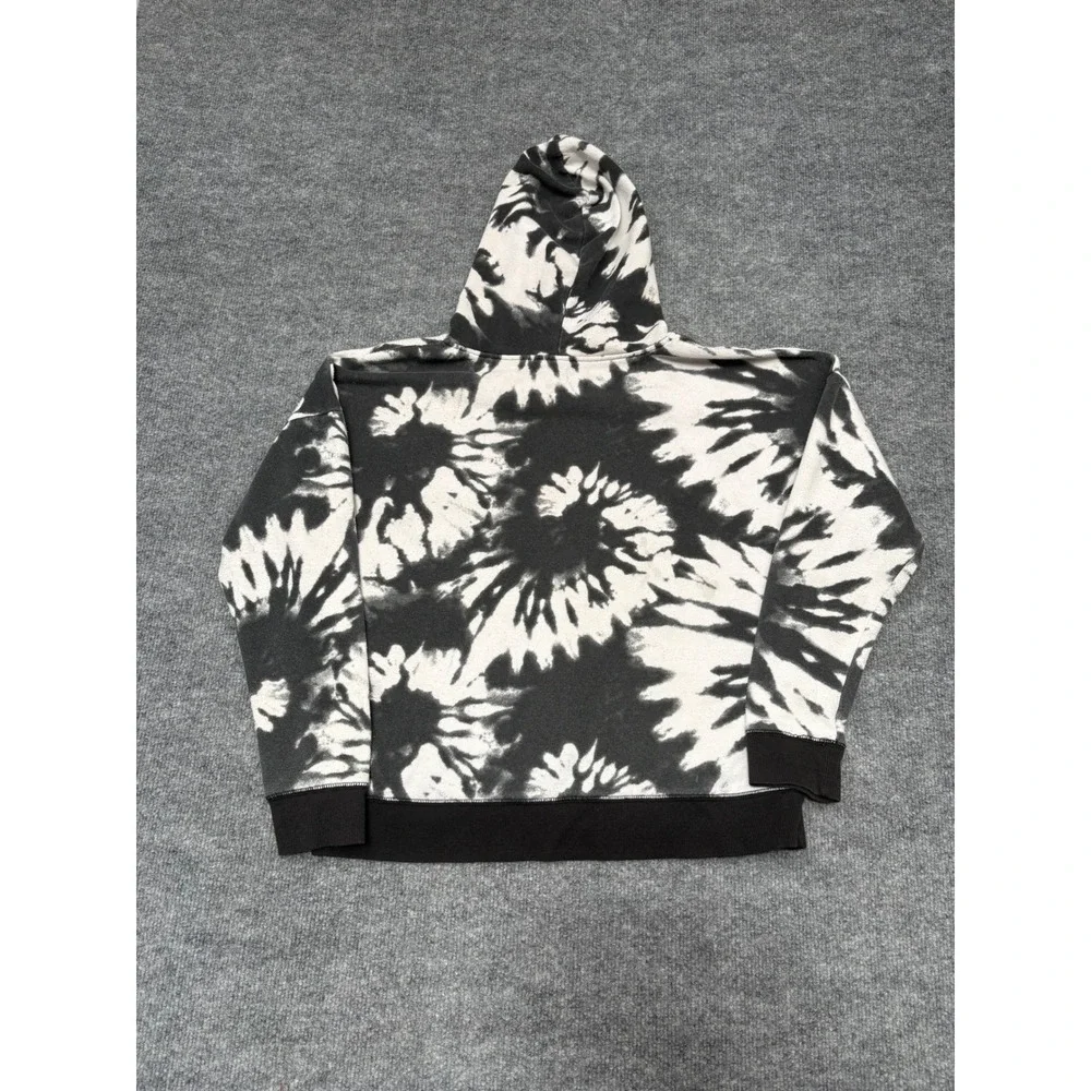 Justice Girls‎ XL 16/18 Tie Dye Hoodie Black White Glitter Logo Sweatshirt